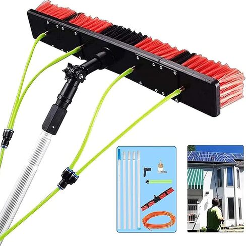 Window Cleaning Pole -12m, Water Fed Extendable Brush for Conserva Roof, Solar Panel & Window Cleaning, 50cm Brush Head, 6m/19.6ft Length in Kuwait