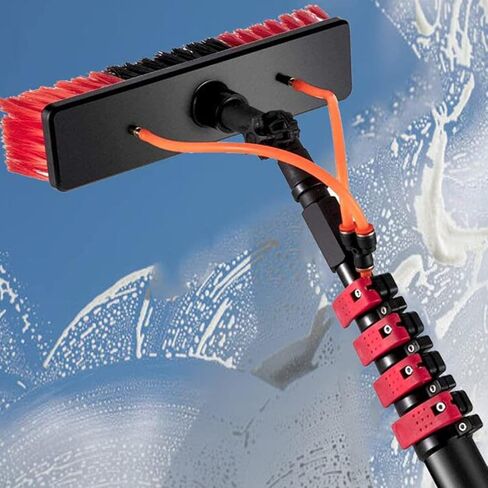 High-Strength Carbon Fiber Retractable High-Altitude Cleaning Window Cleaning Brush Solar Panel Cleaning Brush Window Cleaning Pole Water Fed Brush,7.2M/24Ft,Copper,3.6m/ in Kuwait