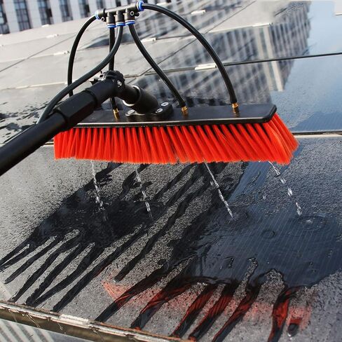 Water Fed Pole Kit, 12Ft-39Ft Adjustable Window Cleaning Pole, 180° Rotatable Brush Head Telescopic Cleaning Brush Outdoor Glass Solar Panel Spray Washer Washing Equipmen in Kuwait