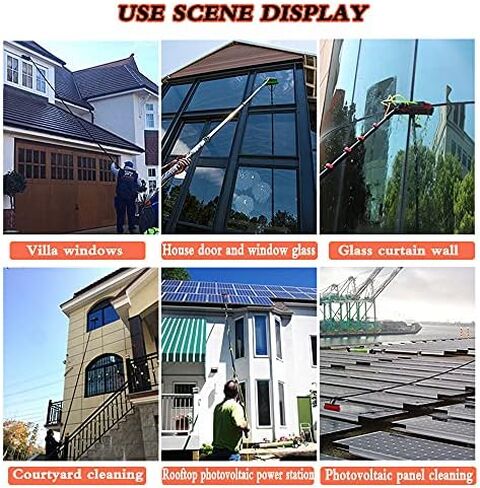 Glass Cleaning Brush Household Water Supply Telescopic Pole Kit Solar Panel Rotating Brush Solar Photovoltaic Panels，Window Cleaning Rod, Telescopic Brush, Solar Panel Cl in Kuwait