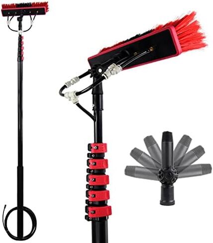 Glass Cleaning Brush Household Water Supply Telescopic Pole Kit Solar Panel Rotating Brush Solar Photovoltaic Panels，Retractable Brush Cleaning Portable Water Fed Pole Ki in Kuwait