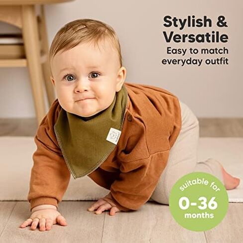 KeaBabies 8-Pack Baby Bibs for Baby Girls and 8-Pack Baby Bandana Bibs - Cotton Teething and Drool Catcher, Soft and Absorbent in Kuwait