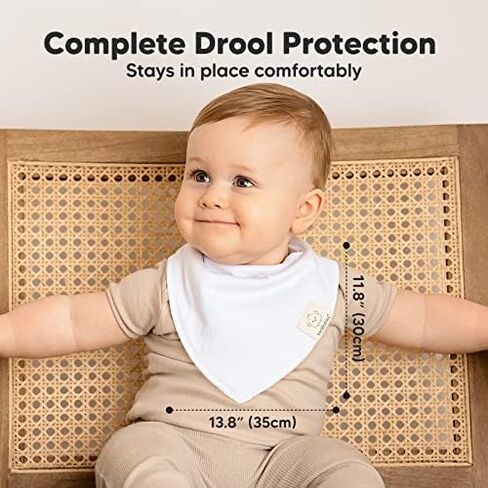 KeaBabies 8-Pack Baby Bibs for Baby Girls and 8-Pack Baby Bandana Bibs - Cotton Teething and Drool Catcher, Soft and Absorbent in Kuwait