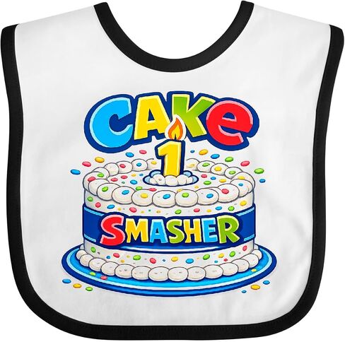 inktastic First Birthday Cake Smash Baby Bib in Kuwait