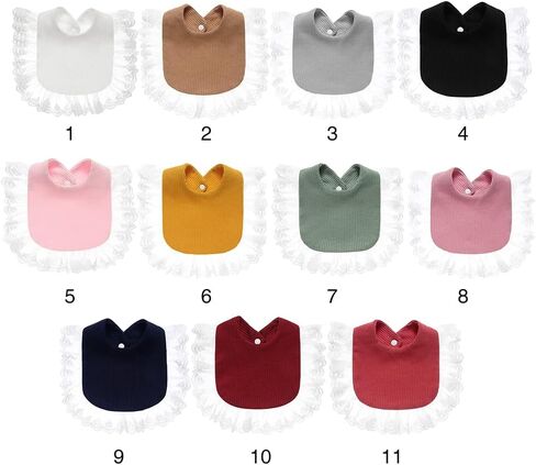 Surakey Baby Muslin Bandana Teething Bibs, Drool Lace Bibs for Newborn - Black in Kuwait