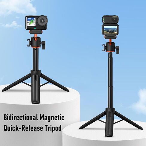 Diyeeni Magnetic Selfie Stick Tripod for Osmo Action 6 Camera with 360 Ball Head 20.5-54cm Extendable Aluminum Alloy Tripod Stand for Vlogging and Photography in Kuwait