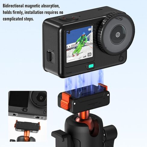 Diyeeni Magnetic Selfie Stick Tripod for Osmo Action 6 Camera with 360 Ball Head 20.5-54cm Extendable Aluminum Alloy Tripod Stand for Vlogging and Photography in Kuwait