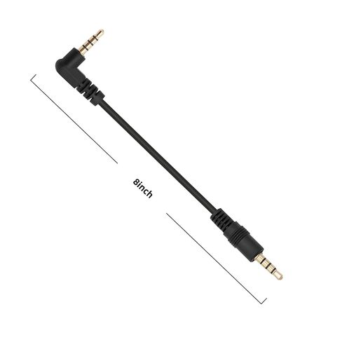 3.5mm Male to Male Microphone Attenuator Cable, TRS Line-in to Mic-Level Adapter Cable Suitable for DSLR & HDSLR Cameras, Gold-Plated Connectors, Straight & Right Angle, 8" in Kuwait