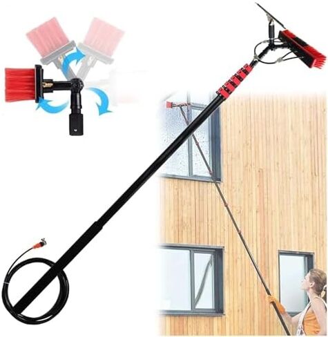 39 Ft Telescopic Brush,High-Strength Carbon Fiber Retractable Water Fed Pole Solar Panel Cleaning Brush Window Cleaning Pole Telescopic Extension Pole Cleaning Kit,55cm B in Kuwait