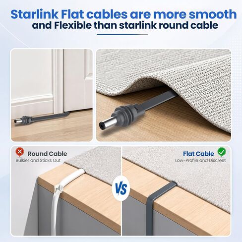 Starlink Mini USB C to DC Power Cable 32.8FT/10M,100W Flat USB Type-C to DC5521 Power Cord for Starlink Mini, Weather-Resistant Outdoor Cable, Works with 100W+ PD Power Bank and PD Charger in Kuwait