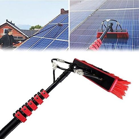 Water Fed Telescopic Brush, Telescopic Water Fed Brush Solar Panel Cleaning Professional Washing Equipment Window Cleaning Brush Multipurpose,35Cmbrush-39.4Ft/12M,35cmbru in Kuwait