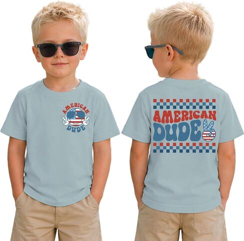 Kids Baby Boys 4th of July Shirt Toddler American Dude Patriotic T-Shirt Cool Sunglass Graphic Independence Day Tee in Kuwait