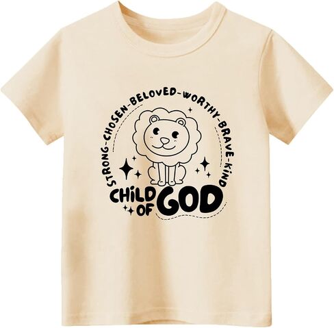 Todder Boys Girls Jesus Shirt Christian Religious Tees Kids Bible Verse Cotton Tops 2-7 Years in Kuwait