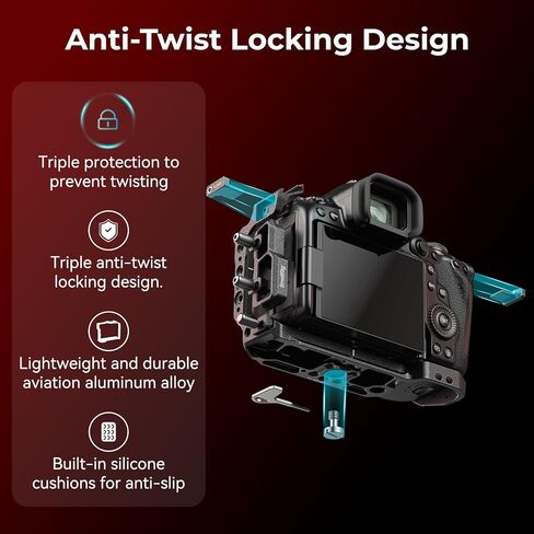 SMALLRIG Black Mamba Camera Cage for Canon R5 Mark II+ Cable Clamp for HDMI & USB-C in Kuwait