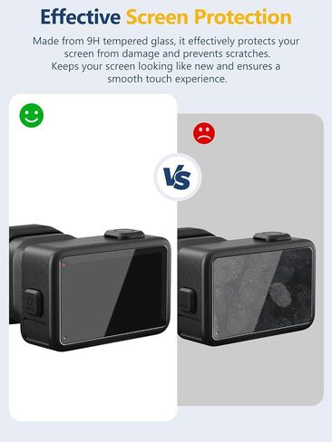 for GoPro MISSION 1 PRO/MISSION 1 Tempered Glass Screen Protector, 3-Piece Set: Front Screen + Lens + Rear Screen, 9H Hardness Anti-Scratch, Bubble-Free HD Clarity in Kuwait