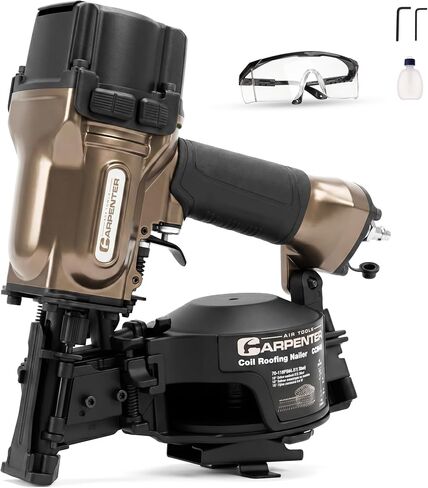 Roofing Nailer, Professional-Grade Pneumatic Nailer, Nailer 15 Degree 7/8″ to 1-3/4″ Roofing Nails, 120-Nail Coil Capacity, 70–115 PSI, Suitable for Asphalt Shingles, Fencing, and Wood Siding, CCN45 in Kuwait
