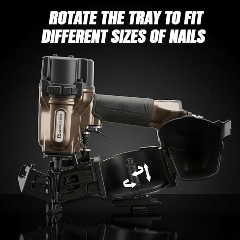Roofing Nailer, Professional-Grade Pneumatic Nailer, Nailer 15 Degree 7/8″ to 1-3/4″ Roofing Nails, 120-Nail Coil Capacity, 70–115 PSI, Suitable for Asphalt Shingles, Fencing, and Wood Siding, CCN45 in Kuwait