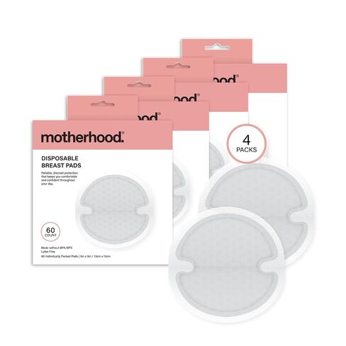 Motherhood Maternity Disposable Nursing Pads – Leak Proof Breast Pads for Breastfeeding, Ultra Absorbent, Individually Wrapped, Soft & Discreet, 60 Count (Case of 1 (60 ct)) | Comfortable support during breastfeeding in Kuwait