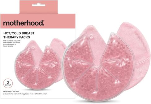 Motherhood Maternity Breast Therapy Packs for Breastfeeding – Hot & Cold Gel Packs for Engorgement, Plugged Ducts & Mastitis Relief, Reusable, Fits Pump Flanges, 2 Pack in Kuwait