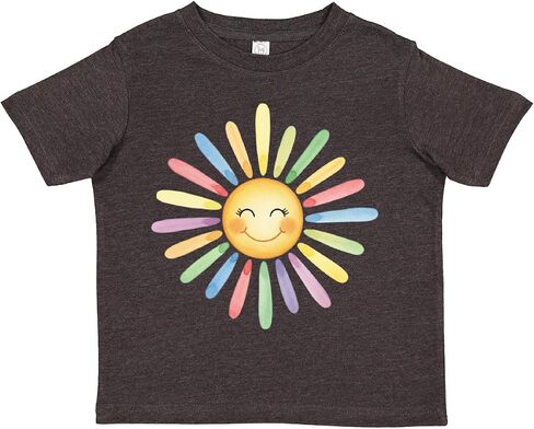 inktastic Smiling Sun with Rainbow Rays Toddler T-Shirt in Kuwait