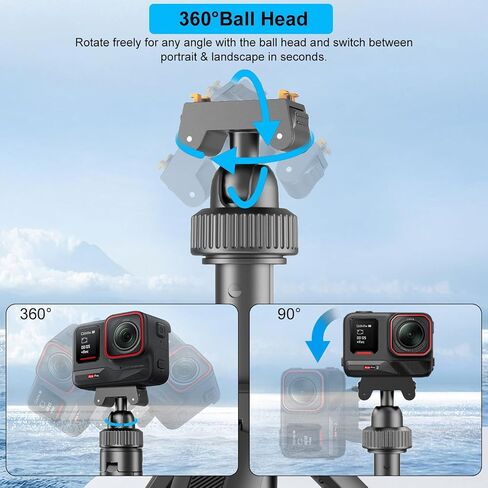 Magnetic Quick Release Mini Tripod Stand for Insta ACE/ACEPRO/ACE PRO2 / X4 / X5, Extendable Selfie Stick Extension Rod for Insta 360 Ace Pro and Ace Pro 2 Accessories in Kuwait