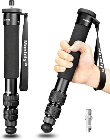 Manbily A-888 Camera Monopod, Length 32cm - 156cm, Aluminum Monopods for Cameras 7 Sections, Compact Travel Portable Selfie Stick for DSLR Smartphone Concert Festival in Kuwait