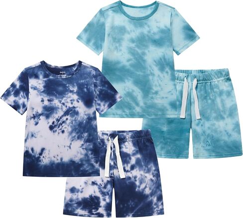 Owlivia Organic Cotton Toddler Shorts Set, 4-Piece Baby Boys Girls Summer Outfits Set, Baby Clothes for Sensitive Skin in Kuwait