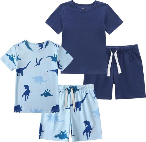 Owlivia Organic Cotton Toddler Shorts Set, 4-Piece Baby Boys Girls Summer Outfits Set, Baby Clothes for Sensitive Skin in Kuwait