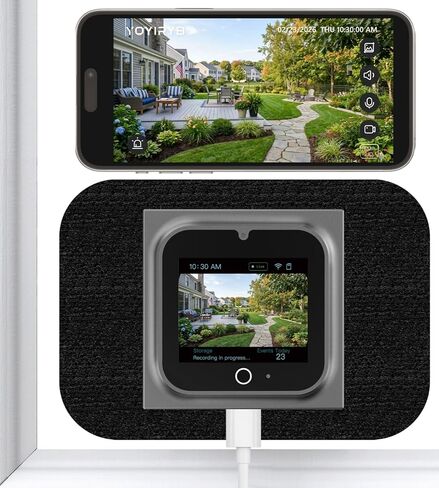 5MP Window Camera with 2" Screen, Motion-Wake Display, Person & Motion Detection, 2.4/5GHz WiFi Indoor & Outdoor Security Cameras, Color Night Vision, Anti-Glare, 24/7 Recording, No-Drilling in Kuwait