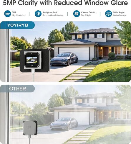 5MP Window Camera with 2" Screen, Motion-Wake Display, Person & Motion Detection, 2.4/5GHz WiFi Indoor & Outdoor Security Cameras, Color Night Vision, Anti-Glare, 24/7 Recording, No-Drilling in Kuwait