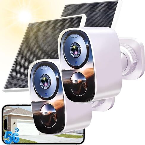 2026 Upgraded 2K Security Cameras Wireless Outdoor (2 Pack), Free Cloud Storage, Long Battery Life, AI Motion Detection, Spotlight & Siren, Waterproof, WiFi Surveillance Outdoor Camera with 2-Way Talk in Kuwait