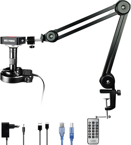 Digital Microscope 60MP 4K HDMI USB Industrial Video Microscope, 150X Zoom C-Mount Lens, Soldering Microscope for Electronics Repair PCB Inspection Coin Jewelry Observation in Kuwait