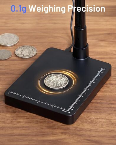 TOMLOV Coin Microscope with Weighing Scale, 7" Digital Magnifier DM4W Max | 2K Full View Coin Scope, 0.1g Accuracy, LED Lights, Weight Scale for Coin Collectors, Jeweler, Students, Win/Mac Compatible in Kuwait