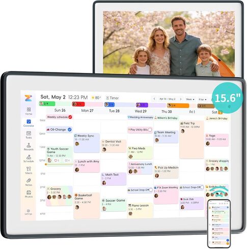 Westsee Digital Calendar Frame 1080P HD IPS Touch Screen, Smart Family Planner, Hearth Display Digital Calendar Wall & Desk Mountable for Seamless Scheduling (15.6 Inch Gery) in Kuwait