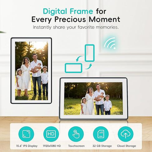 Westsee Digital Calendar Frame 1080P HD IPS Touch Screen, Smart Family Planner, Hearth Display Digital Calendar Wall & Desk Mountable for Seamless Scheduling (15.6 Inch Gery) in Kuwait