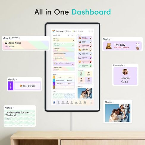 Westsee Digital Calendar Frame 1080P HD IPS Touch Screen, Smart Family Planner, Hearth Display Digital Calendar Wall & Desk Mountable for Seamless Scheduling (15.6 Inch Gery) in Kuwait