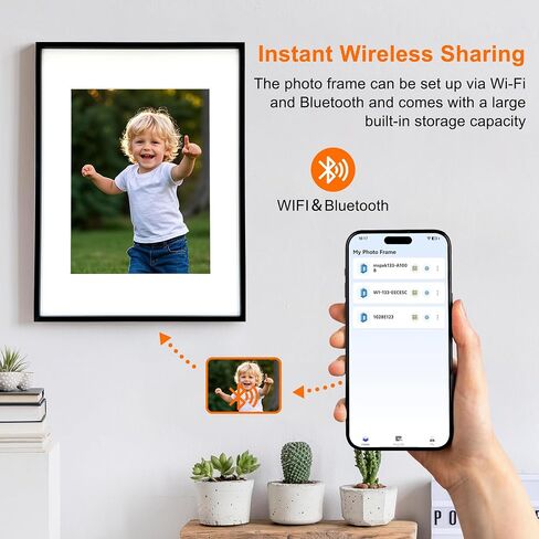 13.3 Inch Color E-Ink Digital Photo Frame, WiFi, Auto-Rotate, Wall Mountable, Share Photos via App, Large Screen Smart Frame for Home & Office in Kuwait