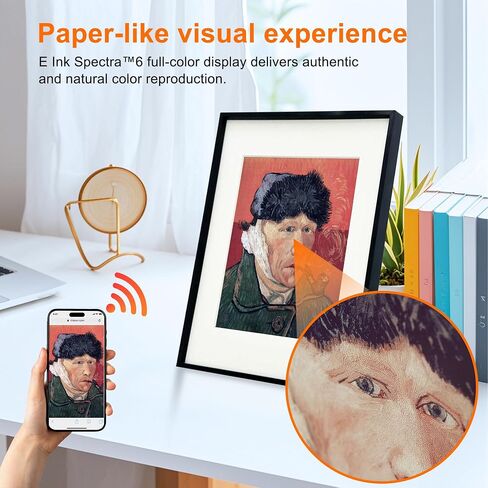 13.3 Inch Color E-Ink Digital Photo Frame, WiFi, Auto-Rotate, Wall Mountable, Share Photos via App, Large Screen Smart Frame for Home & Office in Kuwait