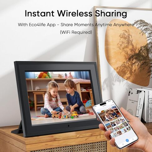 7 Inch WiFi Digital Picture Frame, Electronic Photo Frame with App Control, IPS Display 1024x600, Up to 256GB Storage, Ideal Gifts for Parents, Kids, Friends in Kuwait