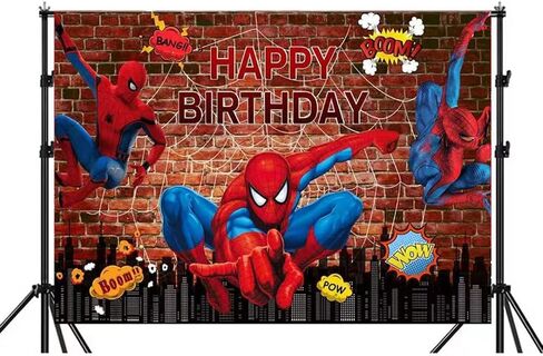 Spider Birthday Party Decorations,Happy Birthday Banner Backdrop for Birthday Party Supplies in Kuwait