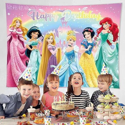 Princess Birthday Party Decorations,Happy Birthday Banner Backdrop for Birthday Party Supplies in Kuwait