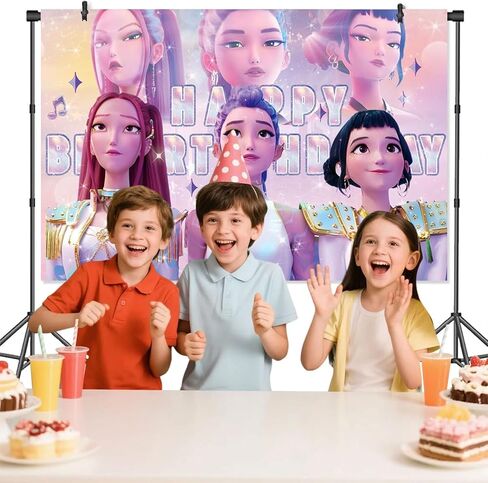Anime Birthday Backdrop, Cute Cartoon Backdrop, Birthday Party Photo Backdrops, Top Choice for Photography in Kuwait