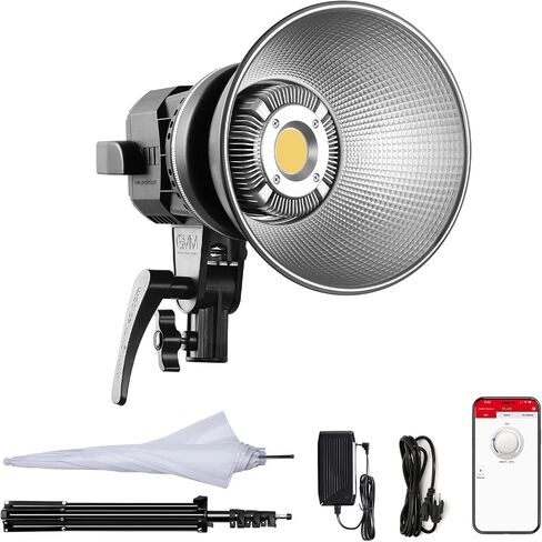 GVM 80W LED Video Lighting Kit with Umbrella&Stand, CRI97+ 5600K Dimmable Continuous Output Lighting with Bowens Mount, Photography Studio Lighting for YouTube, Video in Kuwait