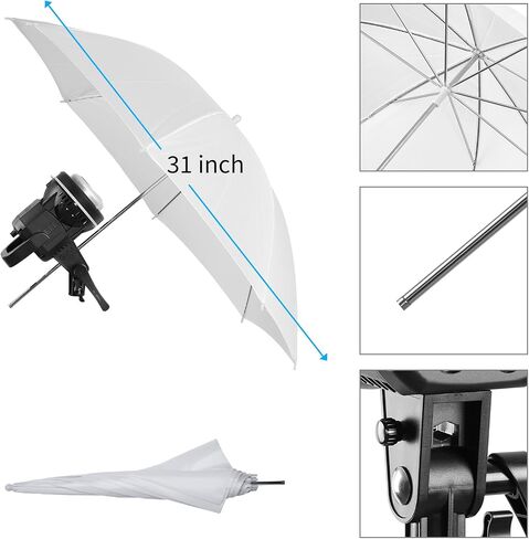 GVM 80W LED Video Lighting Kit with Umbrella&Stand, CRI97+ 5600K Dimmable Continuous Output Lighting with Bowens Mount, Photography Studio Lighting for YouTube, Video in Kuwait