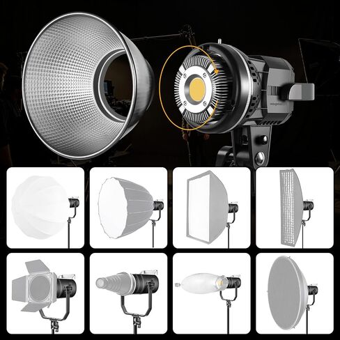 GVM 80W LED Video Lighting Kit with Umbrella&Stand, CRI97+ 5600K Dimmable Continuous Output Lighting with Bowens Mount, Photography Studio Lighting for YouTube, Video in Kuwait