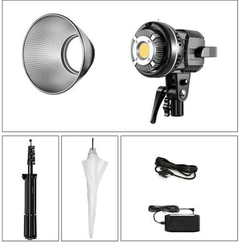 GVM 80W LED Video Lighting Kit with Umbrella&Stand, CRI97+ 5600K Dimmable Continuous Output Lighting with Bowens Mount, Photography Studio Lighting for YouTube, Video in Kuwait