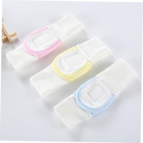 Totority 3pcs Diaper Fixing Tape Adjustable Elastic Cotton Strips Soft Comfortable Reusable Diaper Bands in Blue Yellow Pink Each Color in Kuwait