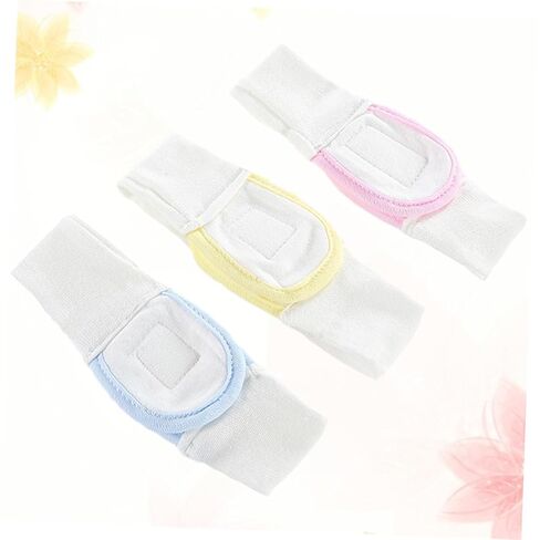 Totority 3pcs Diaper Fixing Tape Adjustable Elastic Cotton Strips Soft Comfortable Reusable Diaper Bands in Blue Yellow Pink Each Color in Kuwait