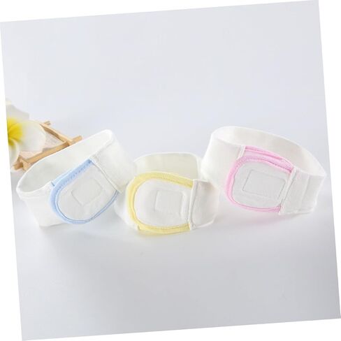Totority 3pcs Diaper Fixing Tape Adjustable Elastic Cotton Strips Soft Comfortable Reusable Diaper Bands in Blue Yellow Pink Each Color in Kuwait