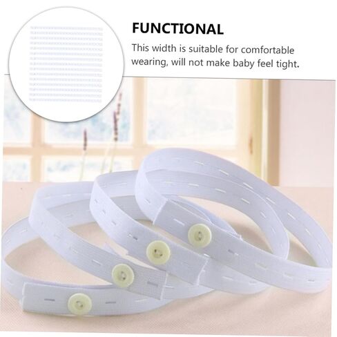 Totority 15pcs Adjustable Diaper Buckles Elastic Belt with Multiple Buttonholes Soft Fixing Fastener for Newborns Preventing Diaper Slipping and Avoiding Sharp Pins in Kuwait